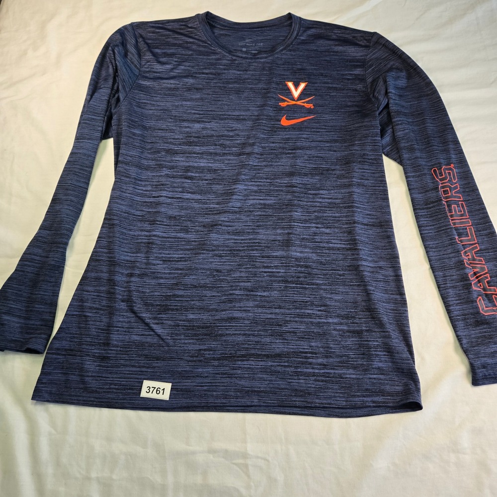 Nike Dri Fit Virginia Cavaliers Long Sleeve Athletic Shirt Men's Sz LG